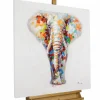 Handgemaltes Gemälde 'Sanftmütiger Elefant' 80x80cm | inkl. Echtheitszertifikat