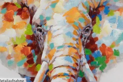 Handgemaltes Gemälde 'Sanftmütiger Elefant' 80x80cm | inkl. Echtheitszertifikat