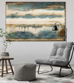 Handgemaltes Gemälde 'Schichten aus Eis' 120x80cm | inkl. Echtheitszertifikat