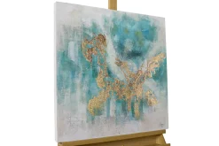 Handgemaltes Gemälde 'Schimmernder See' 60x60cm | inkl. Echtheitszertifikat