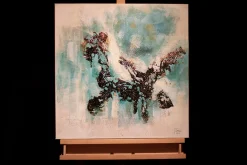 Handgemaltes Gemälde 'Schimmernder See' 60x60cm | inkl. Echtheitszertifikat