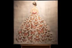 Handgemaltes Gemälde 'Schmetterlingsball' 80x80cm | inkl. Echtheitszertifikat