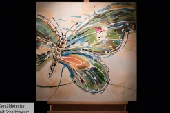 Handgemaltes Gemälde 'Schmetterling auf Reisen' 70x70cm | inkl. Echtheitszertifikat