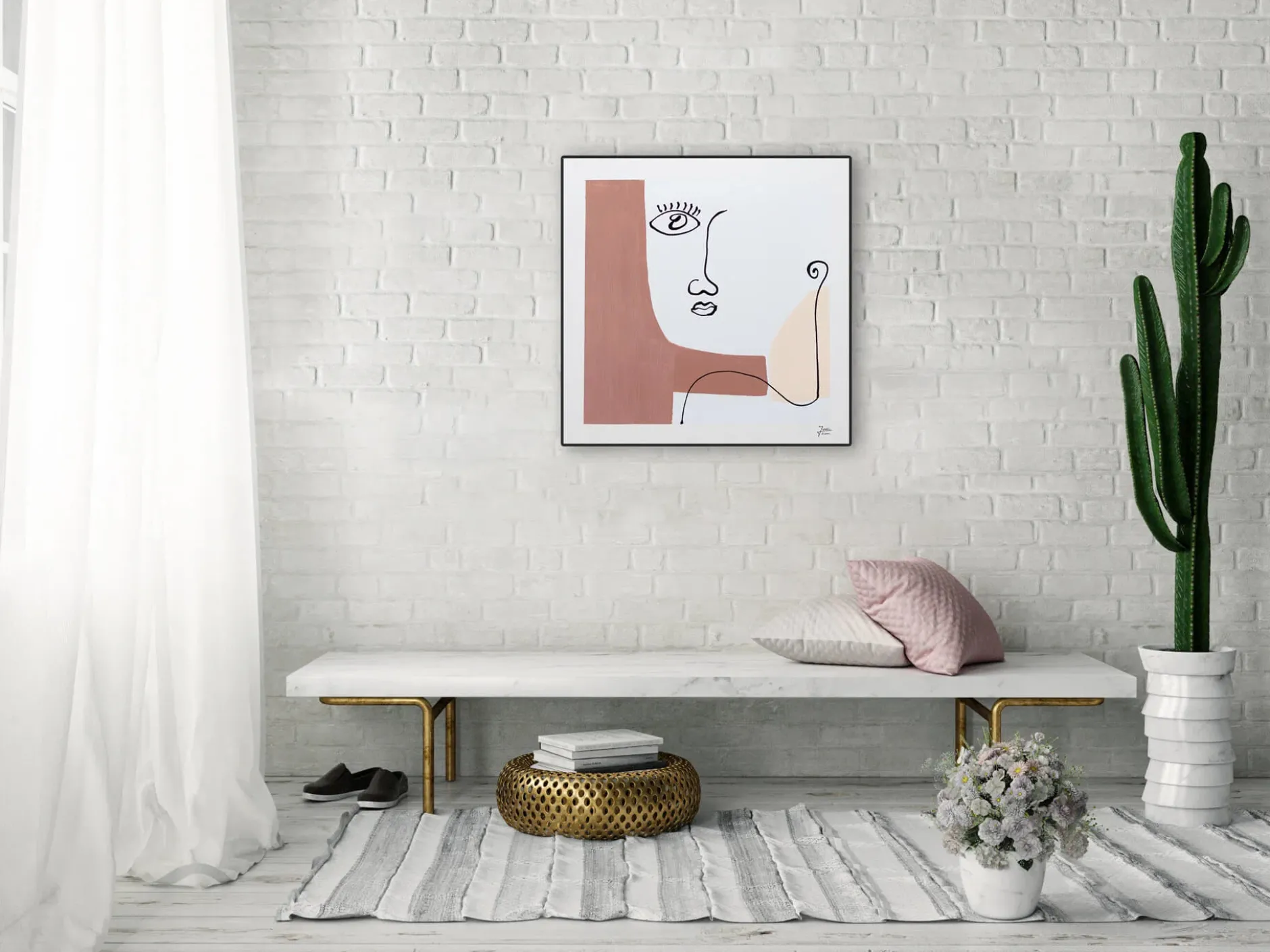 Handgemaltes Gemälde 'Self-reflection' 60x60cm | inkl. Echtheitszertifikat