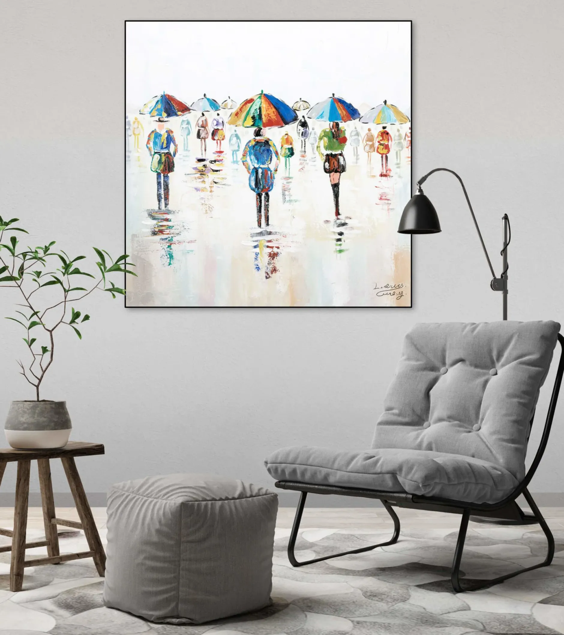 Handgemaltes Gemälde 'Süße Regengüsse' 80x80cm | inkl. Echtheitszertifikat