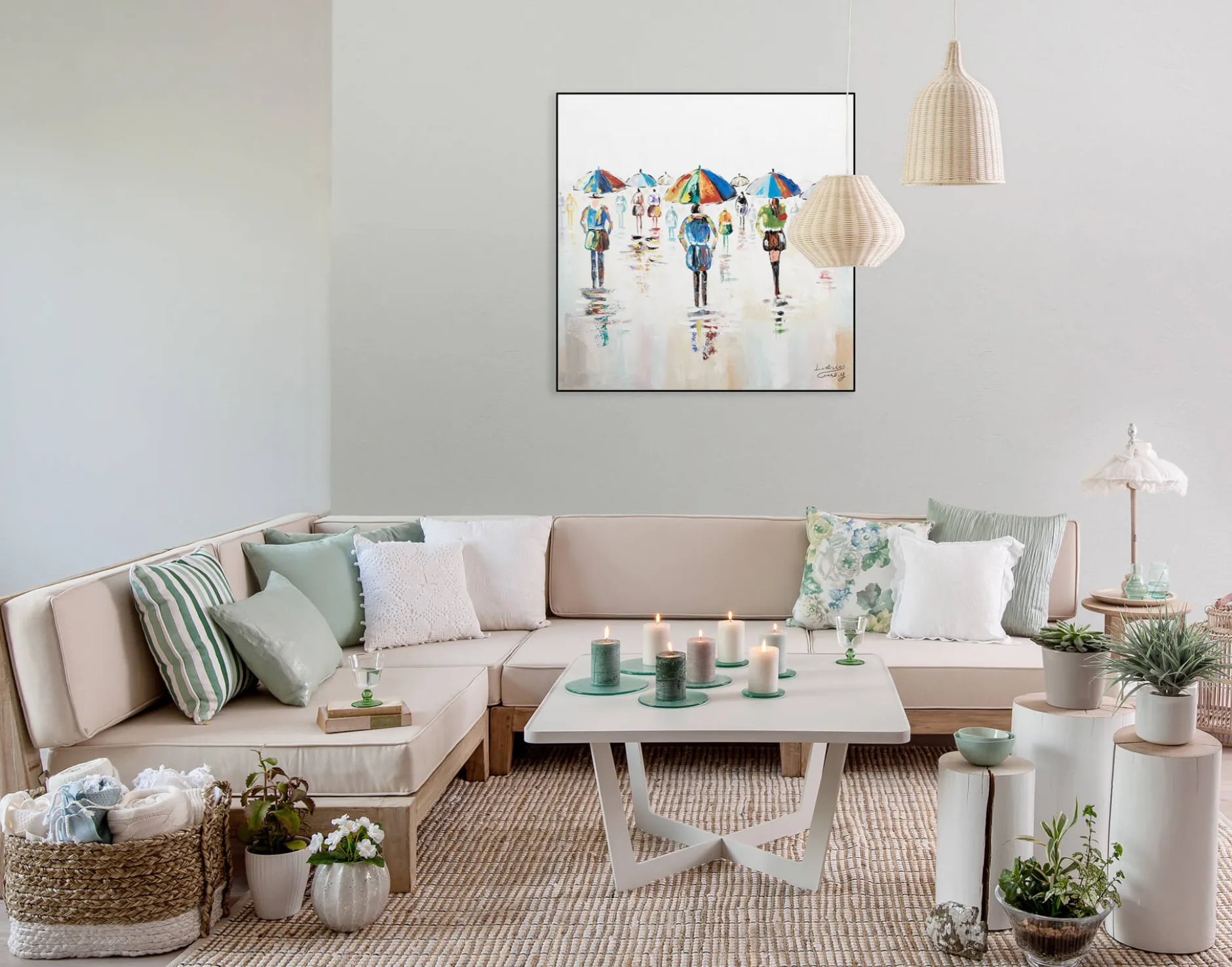 Handgemaltes Gemälde 'Süße Regengüsse' 80x80cm | inkl. Echtheitszertifikat