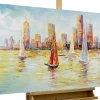 Handgemaltes Gemälde 'Skyline Sailing' 120x60cm | inkl. Echtheitszertifikat