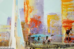 Handgemaltes Gemälde 'Skyline Sailing' 120x60cm | inkl. Echtheitszertifikat