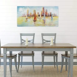 Handgemaltes Gemälde 'Skyline Sailing' 120x60cm | inkl. Echtheitszertifikat