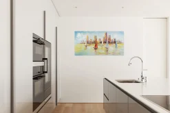 Handgemaltes Gemälde 'Skyline Sailing' 120x60cm | inkl. Echtheitszertifikat