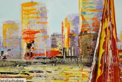 Handgemaltes Gemälde 'Skyline Sailing' 120x60cm | inkl. Echtheitszertifikat