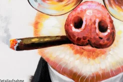 Handgemaltes Gemälde 'Smoking Hot Bacon' 80x80cm | inkl. Echtheitszertifikat