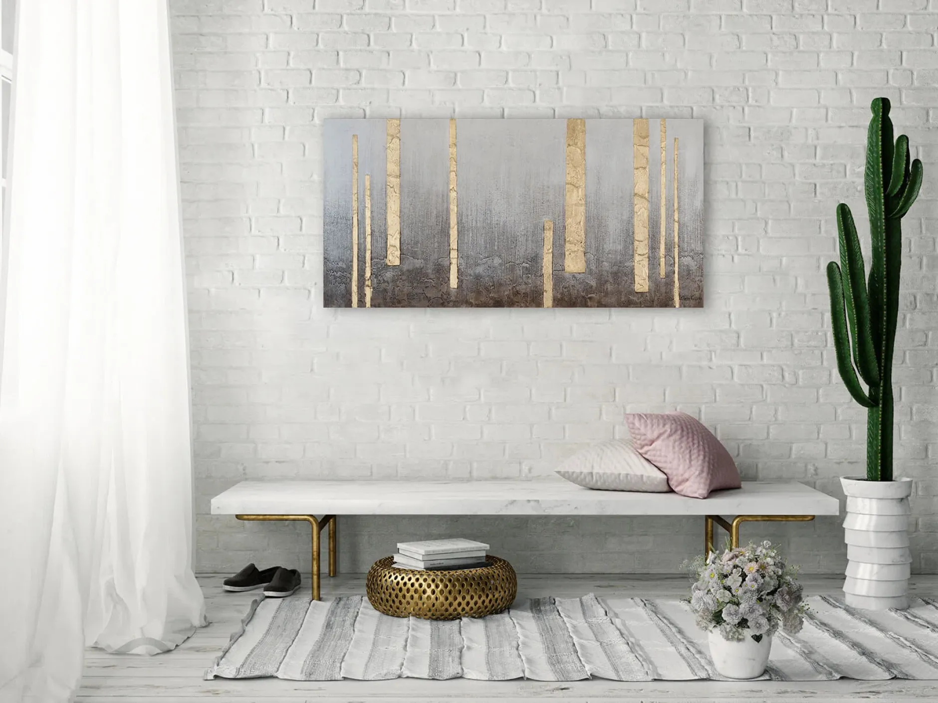 Handgemaltes Gemälde 'Solar Accent' 120x60cm | inkl. Echtheitszertifikat