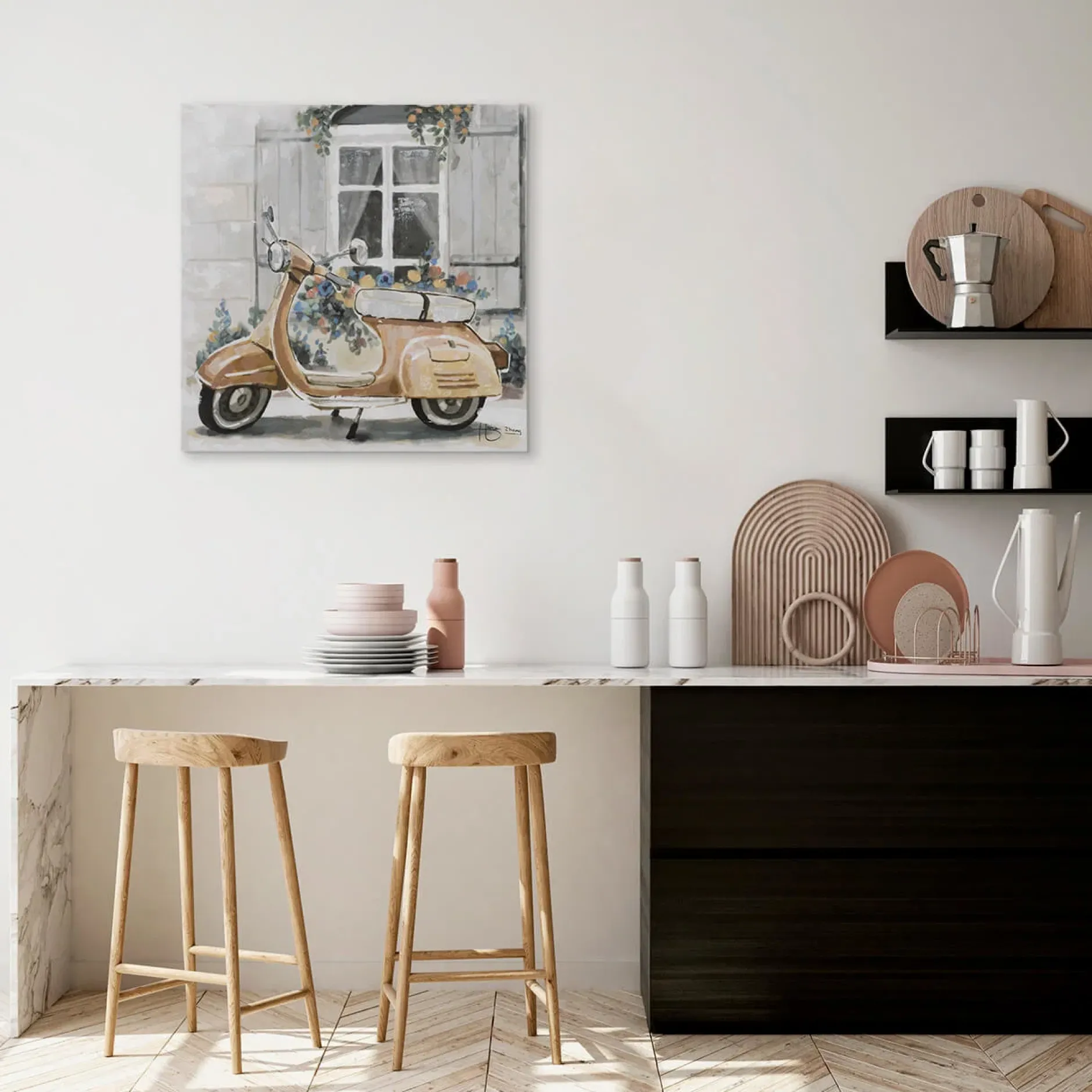 Handgemaltes Gemälde 'Sommer in Italien' 60x60cm | inkl. Echtheitszertifikat