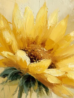 Handgemaltes Gemälde 'Sonnenblumen-Glanz' | Echtheitszertifikat inklusive