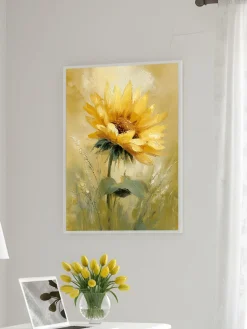 Handgemaltes Gemälde 'Sonnenblumen-Glanz' | Echtheitszertifikat inklusive