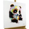 Handgemaltes Gemälde 'Spielender Panda' 60x60cm | inkl. Echtheitszertifikat