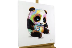 Handgemaltes Gemälde 'Spielender Panda' 60x60cm | inkl. Echtheitszertifikat