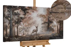 Handgemaltes Gemälde 'Stag in the Brume' 120x60cm | inkl. Echtheitszertifikat