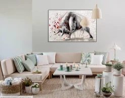 Handgemaltes Gemälde 'Stier gegen Matador' 120x80cm | inkl. Echtheitszertifikat