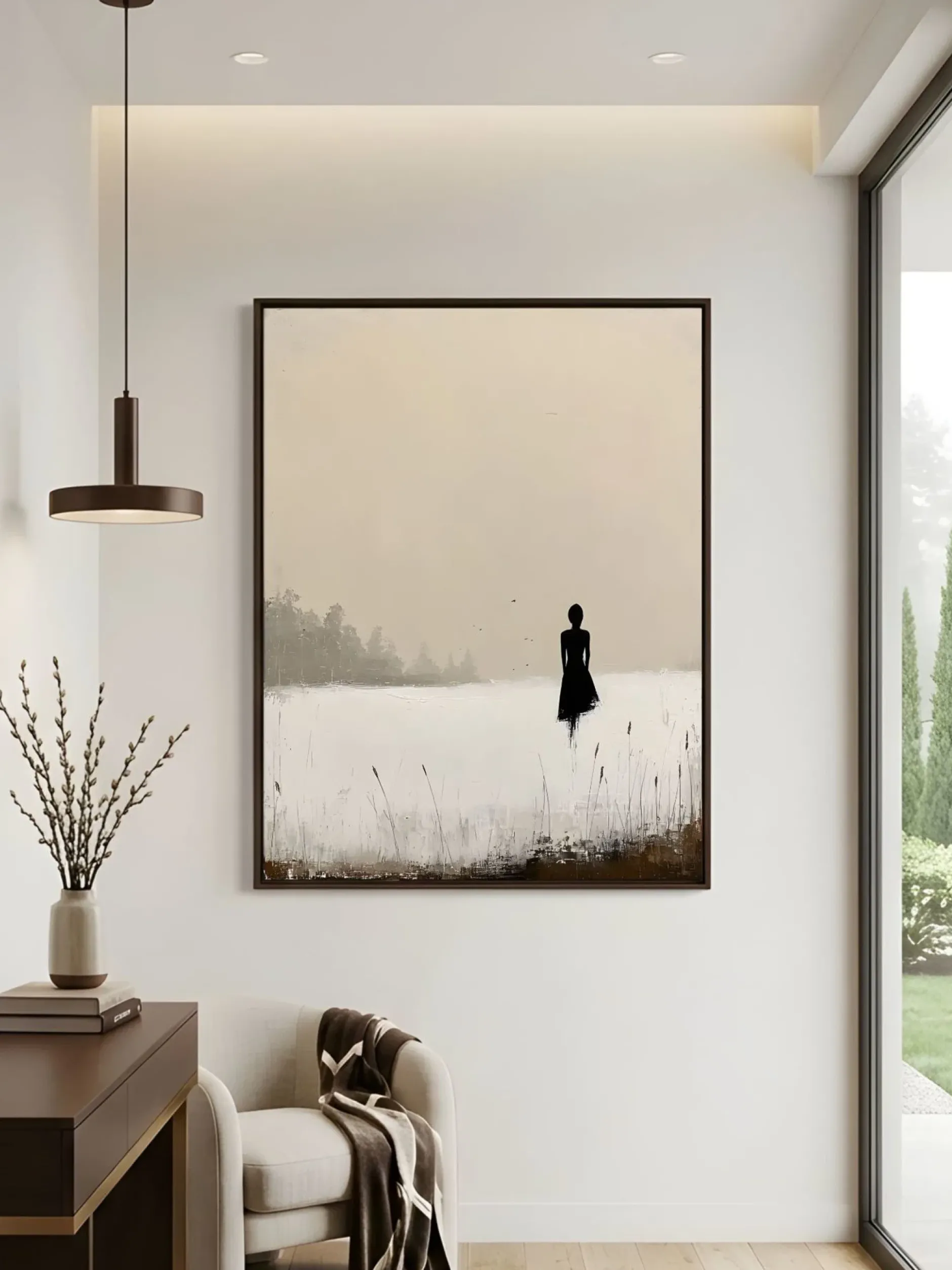 Handgemaltes Gemälde 'Stille Mama-Silhouette' | Echtheitszertifikat inklusive