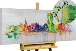 Handgemaltes Gemälde 'Stockholm Skyline Silhouette' 120x60cm | inkl. Echtheitszertifikat