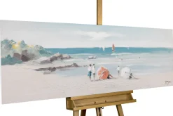 Handgemaltes Gemälde 'Strandtag' 150x50cm | inkl. Echtheitszertifikat