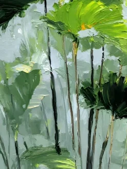 Handgemaltes Gemälde 'Studie mit Palmwedeln' | Echtheitszertifikat inklusive