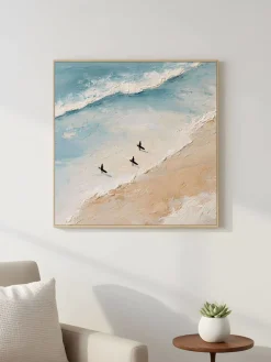 Handgemaltes Gemälde 'Surfer-Spaziergang Trio' | Echtheitszertifikat inklusive