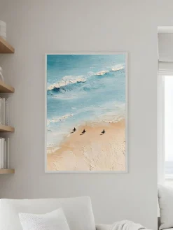 Handgemaltes Gemälde 'Surfstrand-Trio' | Echtheitszertifikat inklusive