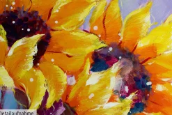 Handgemaltes Gemälde 'Symphony of Sunflowers' 150x50cm | inkl. Echtheitszertifikat