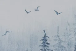 Handgemaltes Gemälde 'Tannen im Nebel' 100x75cm | inkl. Echtheitszertifikat