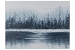 Handgemaltes Gemälde 'Tannen im Nebel' 100x75cm | inkl. Echtheitszertifikat