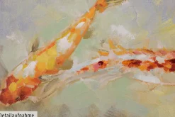 Handgemaltes Gemälde 'Teich voller Kois' 100x70cm | inkl. Echtheitszertifikat