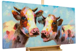 Handgemaltes Gemälde 'Tierischer Klatsch' 120x60cm | inkl. Echtheitszertifikat