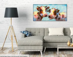Handgemaltes Gemälde 'Tierischer Klatsch' 120x60cm | inkl. Echtheitszertifikat