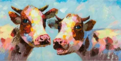 Handgemaltes Gemälde 'Tierischer Klatsch' 120x60cm | inkl. Echtheitszertifikat