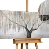 Handgemaltes Gemälde 'Trauerweide im Nebel' 150x50cm | inkl. Echtheitszertifikat