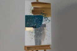 Handgemaltes Gemälde 'Turquoise Splash' 60x90cm | inkl. Echtheitszertifikat