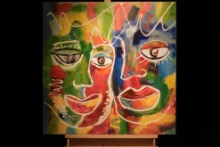 Handgemaltes Gemälde 'Unsichtbares Band' 80x80cm | inkl. Echtheitszertifikat