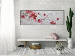 Handgemaltes Gemälde 'Unvergängliche Blüten' 150x50cm | inkl. Echtheitszertifikat