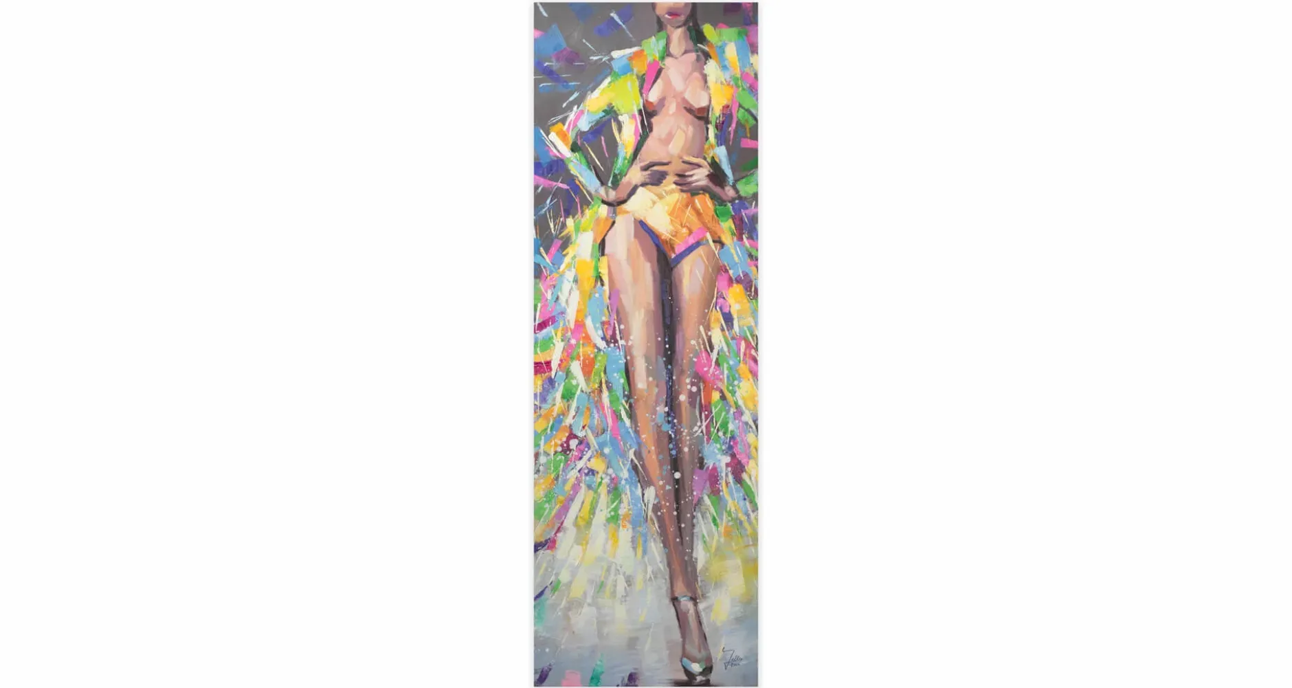 Handgemaltes Gemälde 'Verführende Venus' 40x120cm | inkl. Echtheitszertifikat