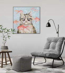 Handgemaltes Gemälde 'Very Crabby Cat' 60x60cm | inkl. Echtheitszertifikat
