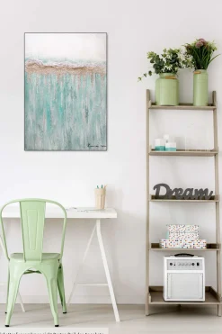 Handgemaltes Gemälde 'Viridian Stream' 75x100cm | inkl. Echtheitszertifikat