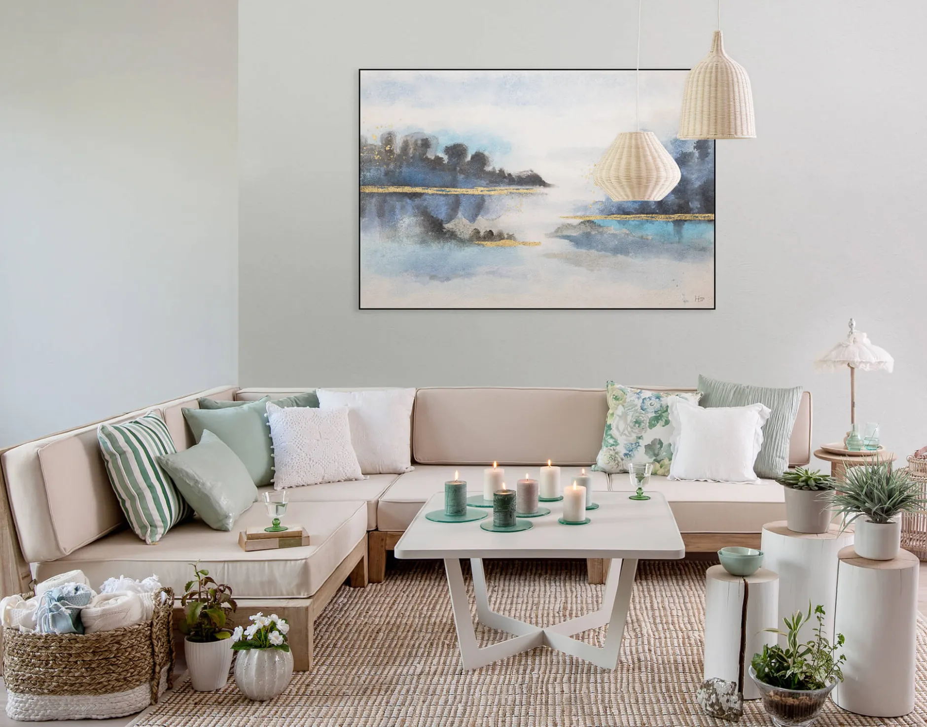 Handgemaltes Gemälde 'Von Ufer zu Ufer' 120x80cm | inkl. Echtheitszertifikat
