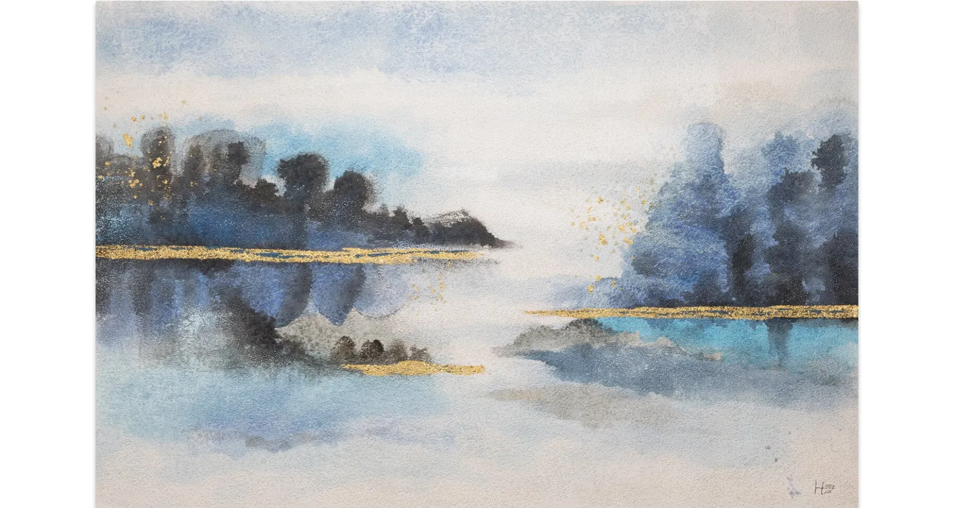 Handgemaltes Gemälde 'Von Ufer zu Ufer' 120x80cm | inkl. Echtheitszertifikat