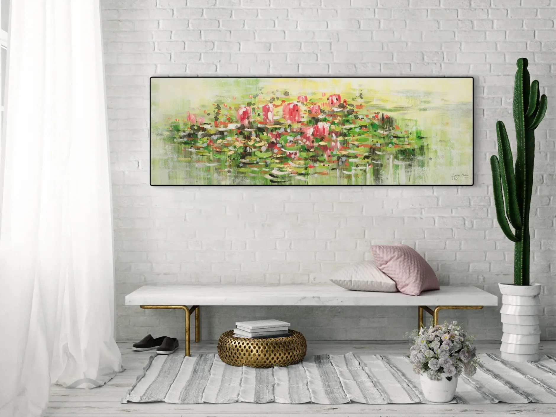 Handgemaltes Gemälde 'Water Lily Wishes' | inkl. Echtheitszertifikat
