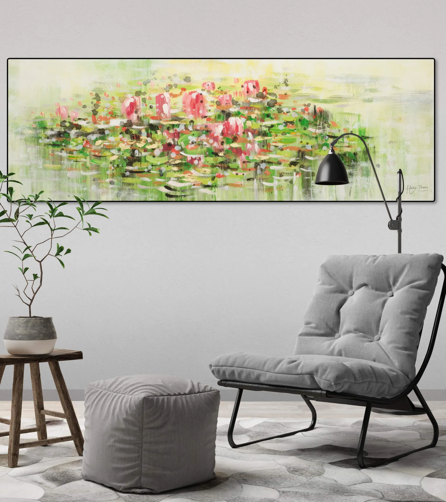 Handgemaltes Gemälde 'Water Lily Wishes' | inkl. Echtheitszertifikat