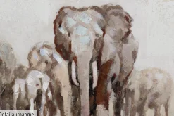 Handgemaltes Gemälde 'Weg der Elefanten' 150x50cm | inkl. Echtheitszertifikat