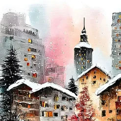 Handgemaltes Gemälde 'Winterspaziergang' | Echtheitszertifikat inklusive